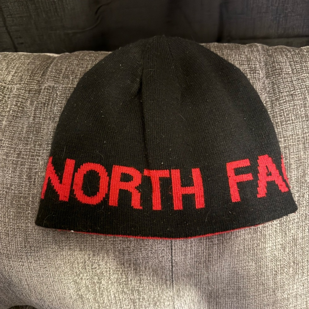 The North Face Black and Red Reversible Beanie